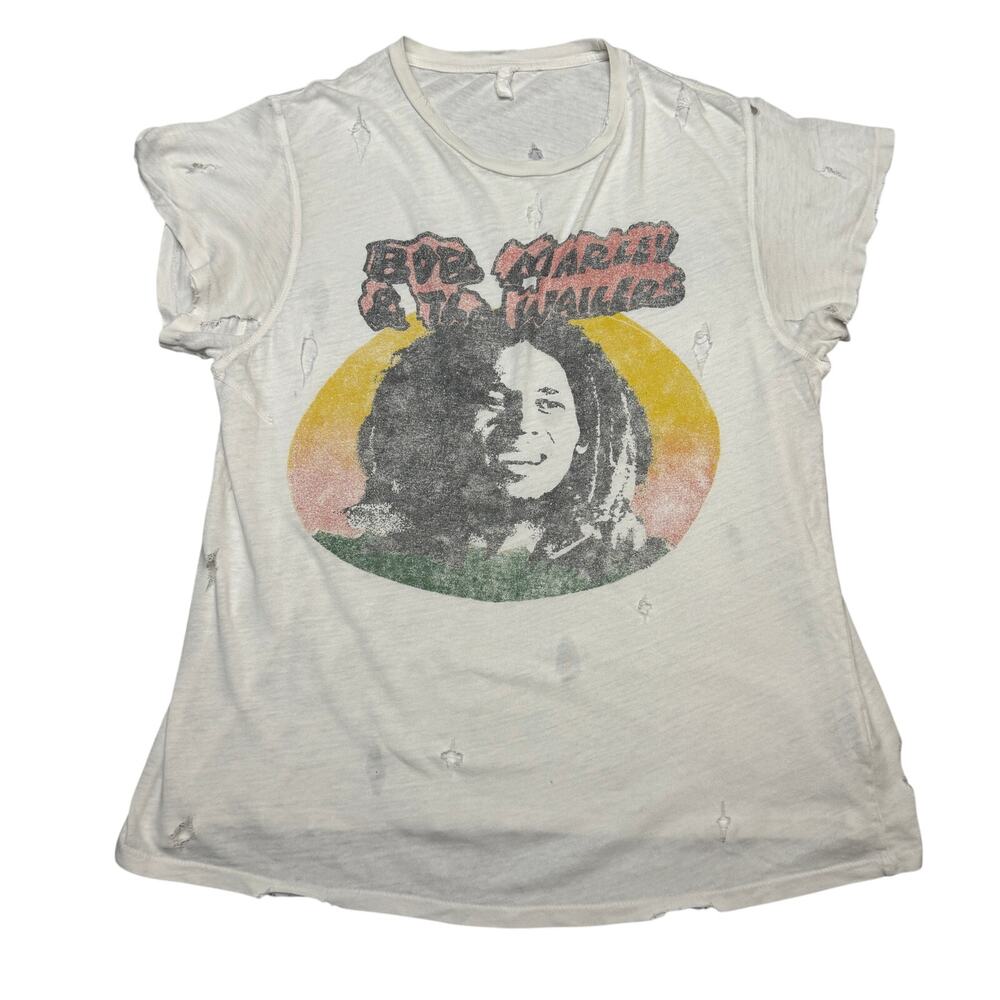 Madeworn Bob Marley & The Wailers Distressed T Shirt Men's Medium Vintage